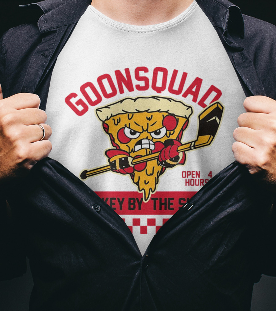 Goonsquad Hockey By The Slice Pizza Warrior Open 4 Hours T-Shirt