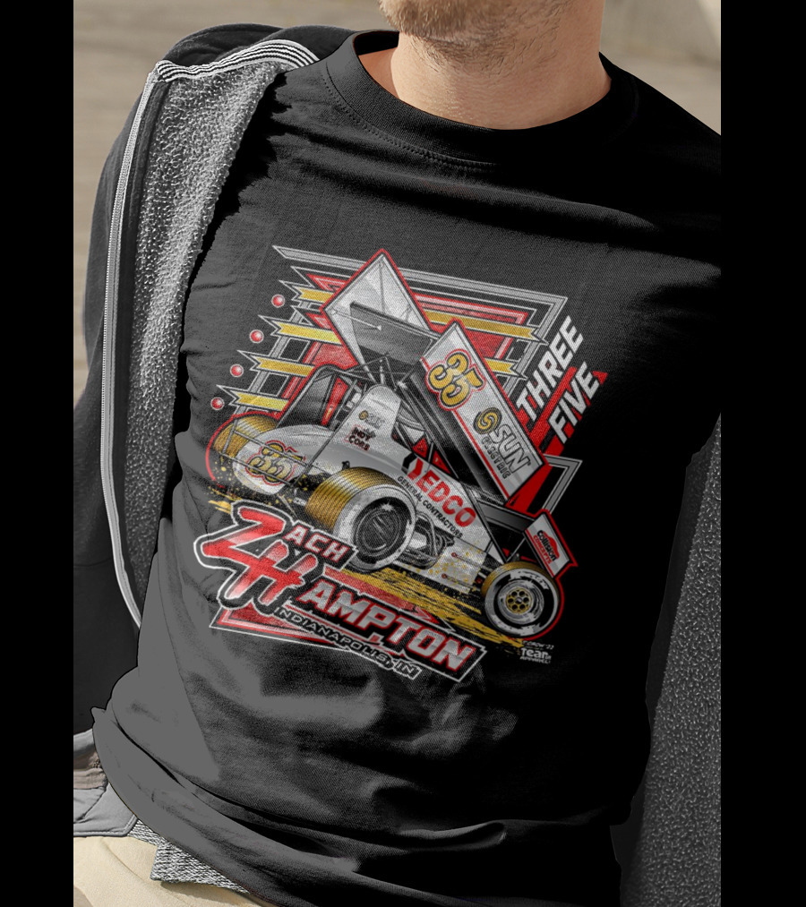 Zach Hampton Indianapolis IN Three Five 35 Sun Sprint Car Racing T-Shirt