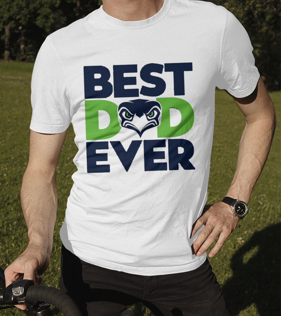 Best Dad Ever Seattle Seahawks Logo NFL T-Shirt