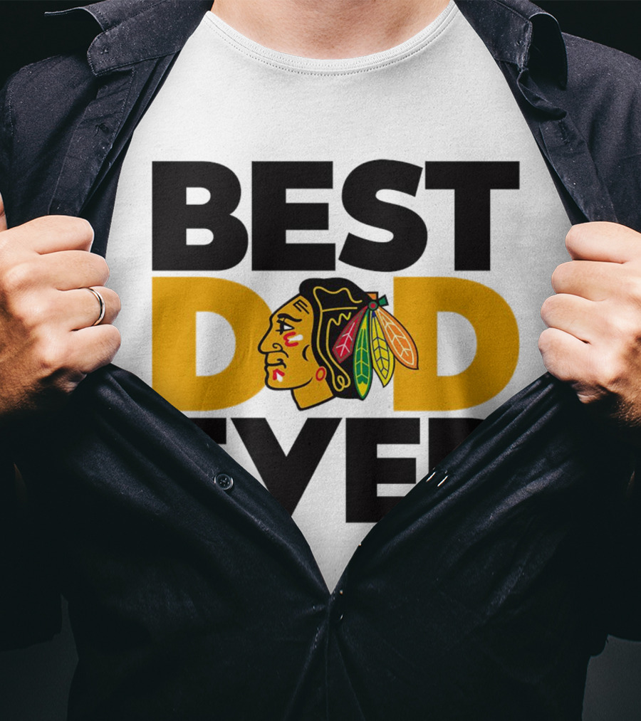 Best Dad Ever NHL Chicago Blackhawks T-Shirt