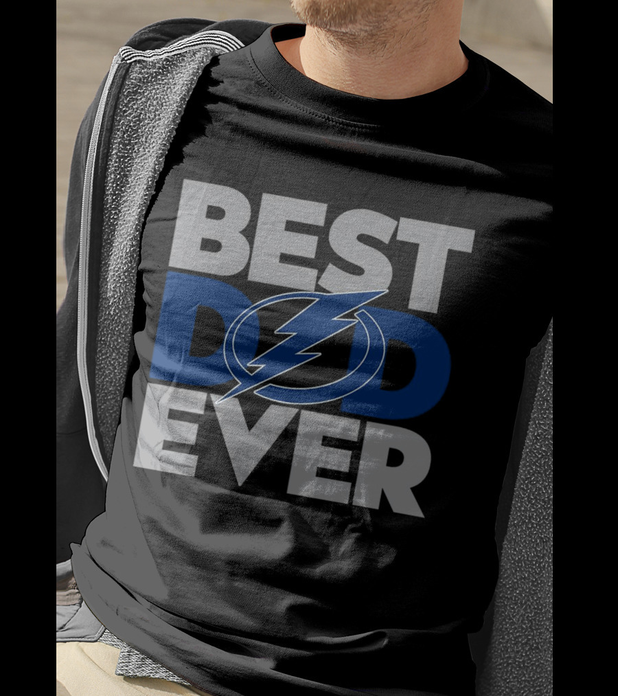 Best Dad Ever NHL Tampa Bay Lightning Bolt T-Shirt