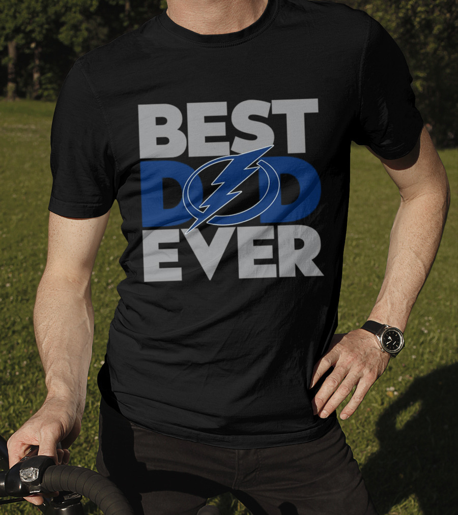 Best Dad Ever NHL Tampa Bay Lightning Bolt T-Shirt