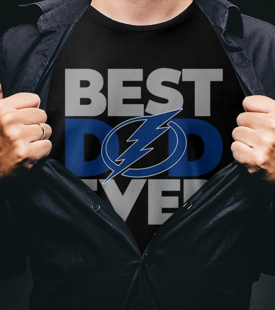 Best Dad Ever NHL Tampa Bay Lightning Bolt T-Shirt