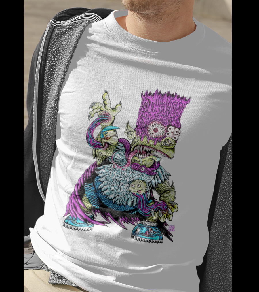 Caped Monster Bart Simpson Surreal T-Shirt