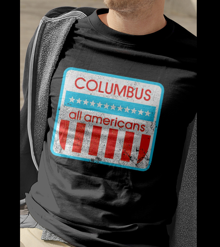 Columbus All Americans Stars And Stripes Softball T-Shirt