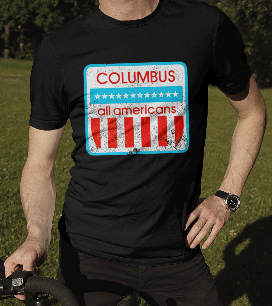 Columbus All Americans Stars And Stripes Softball T-Shirt