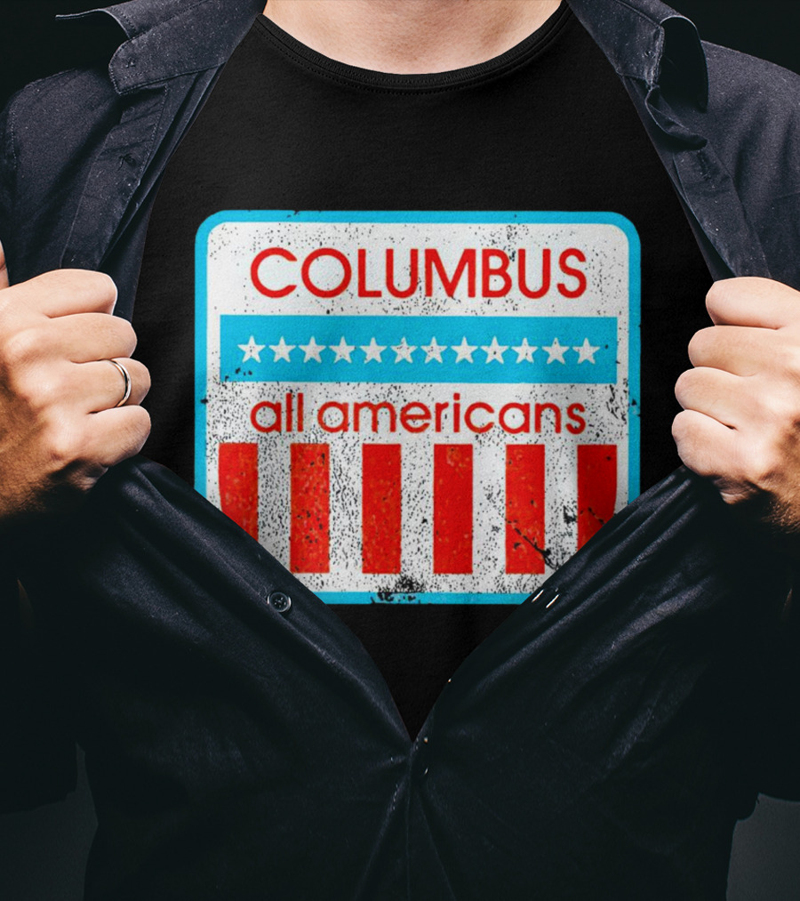 Columbus All Americans Stars And Stripes Softball T-Shirt