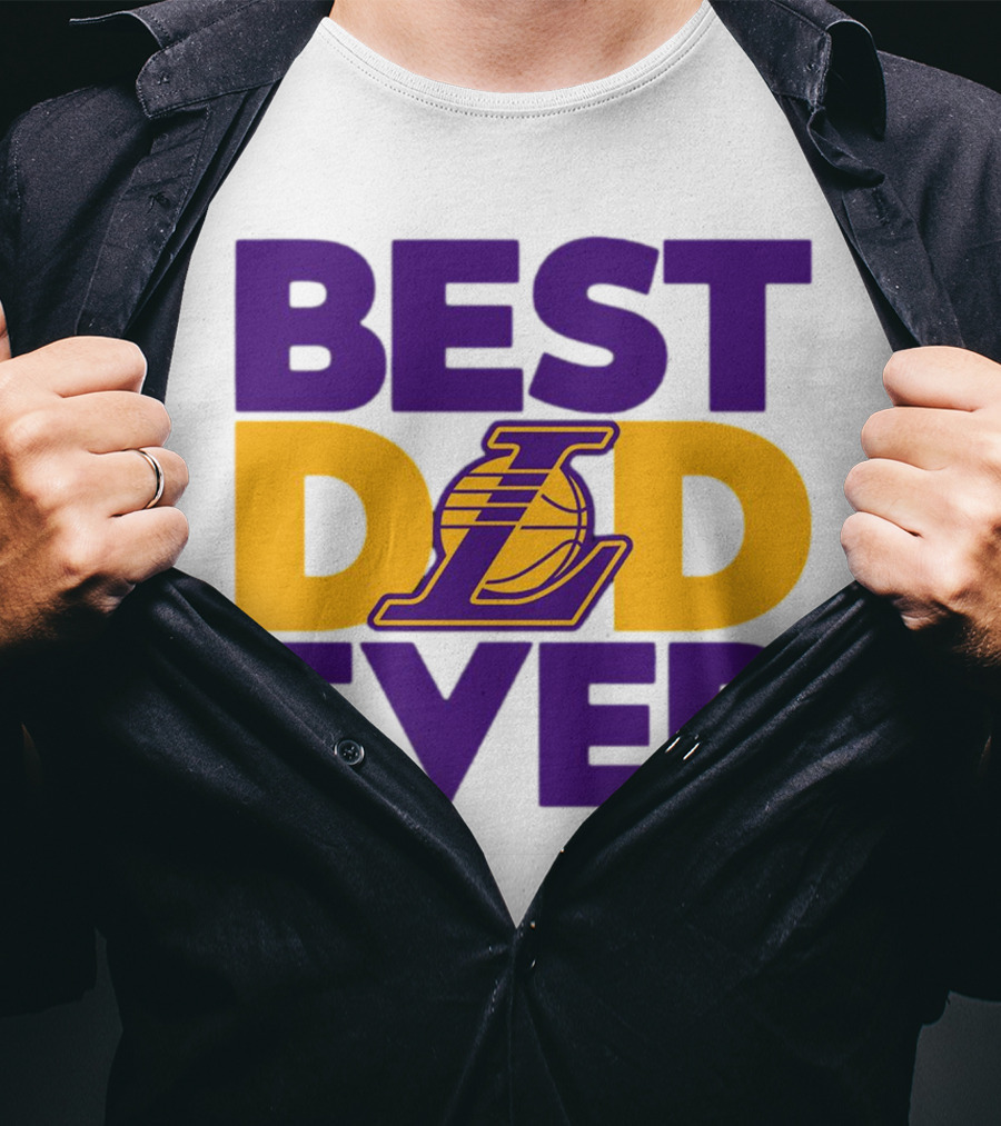 Best Dad Ever NBA Los Angeles Lakers Dodgers Fan T-Shirt