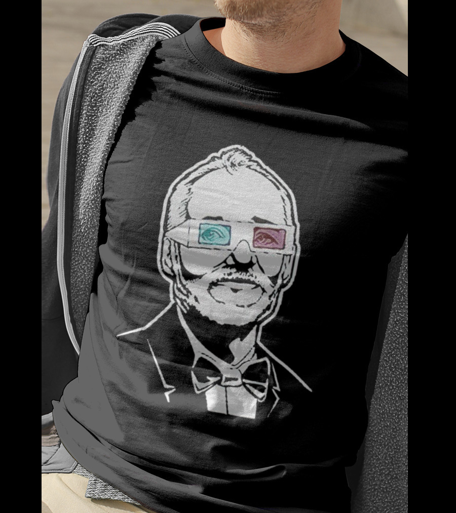 Black The Chivery Bill Murray BFM 3D Glasses T-Shirt