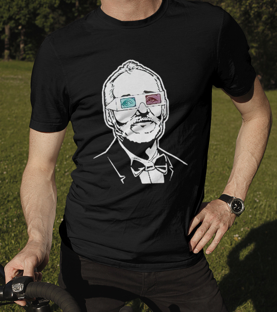 Black The Chivery Bill Murray BFM 3D Glasses T-Shirt