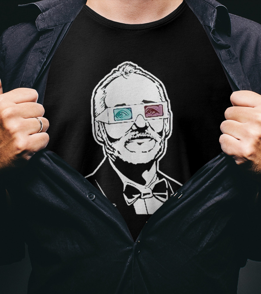 Black The Chivery Bill Murray BFM 3D Glasses T-Shirt