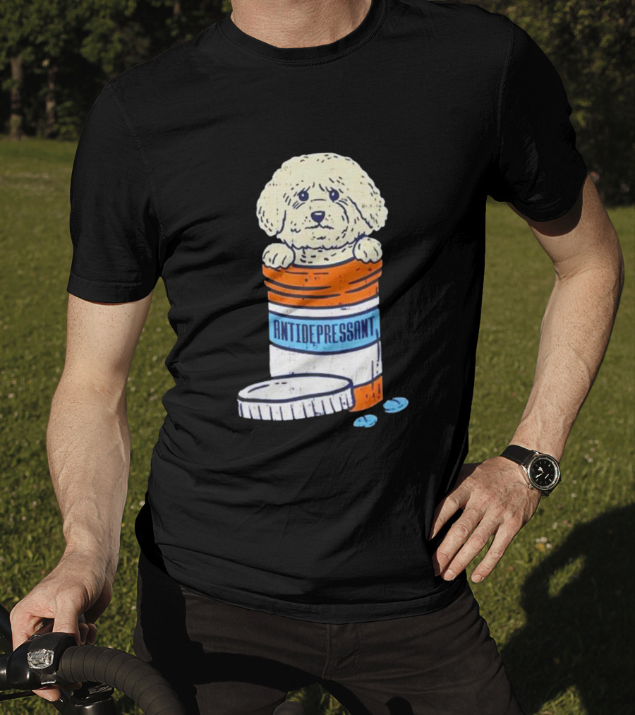 Bichons Frises Antidepressant Dog In Pill Bottle T-Shirt
