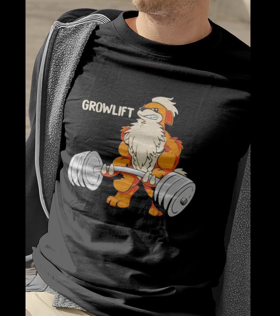 Growlift Lifting Barbell Cartoon Monster T-Shirt