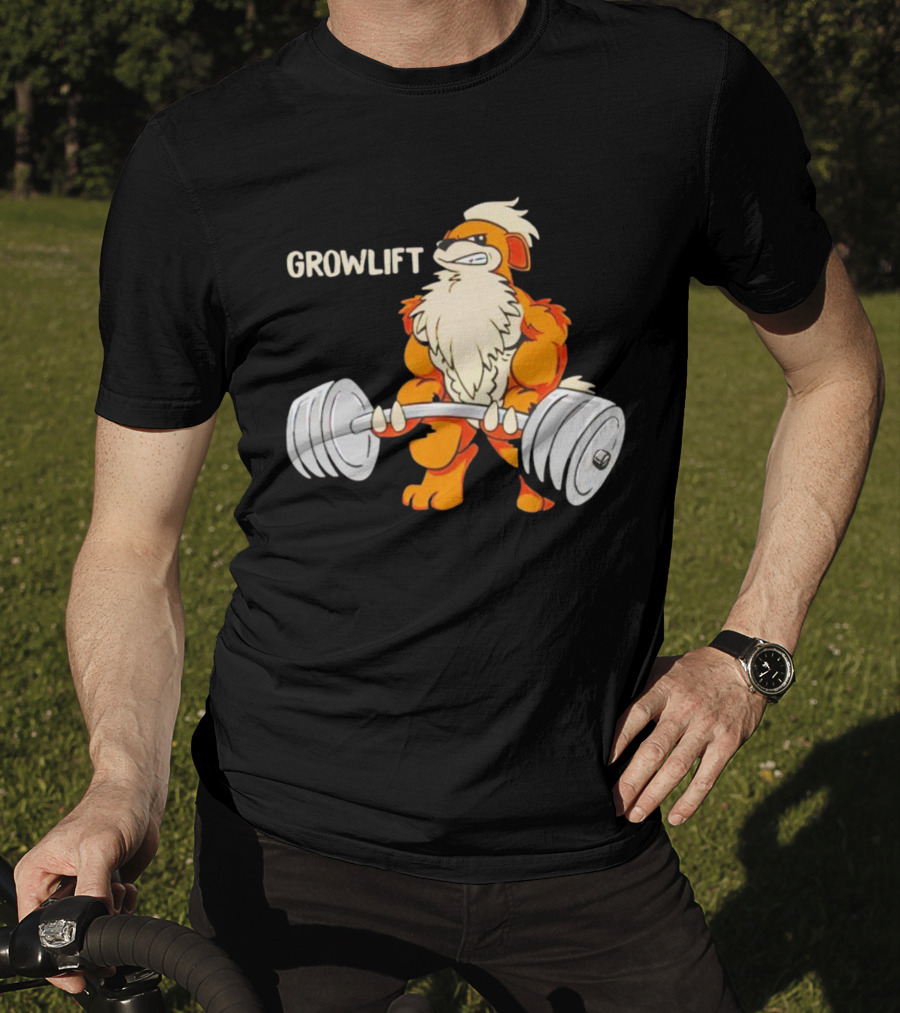 Growlift Lifting Barbell Cartoon Monster T-Shirt