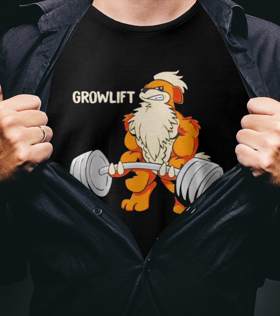 Growlift Lifting Barbell Cartoon Monster T-Shirt