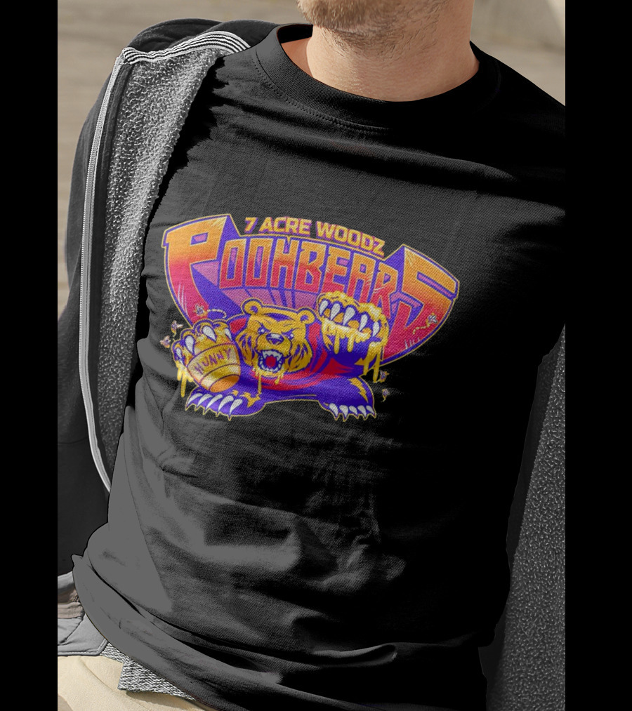 7 Acre Woodz Poohbearz Hunny Bear Roaring Claw T-Shirt