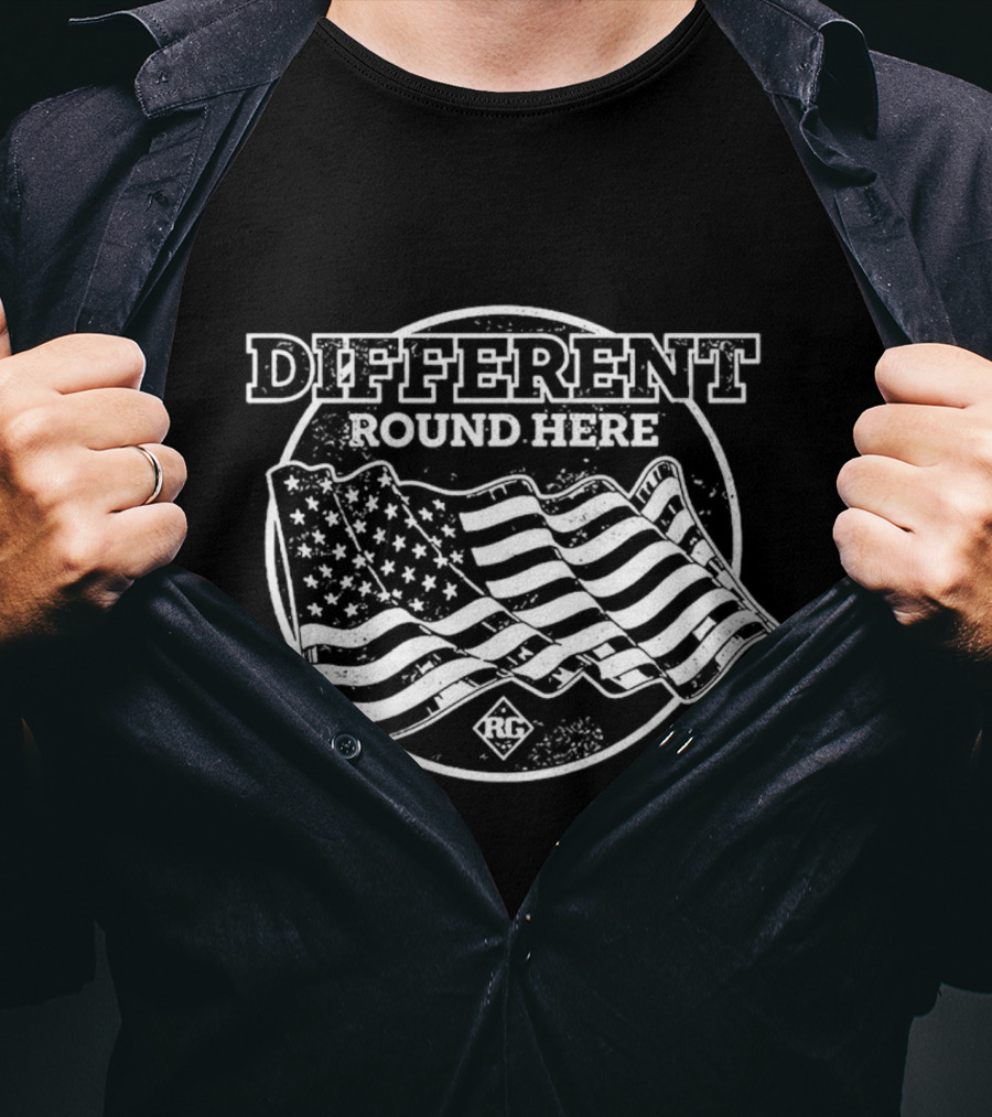 Different Round Here American Flag RG T-Shirt