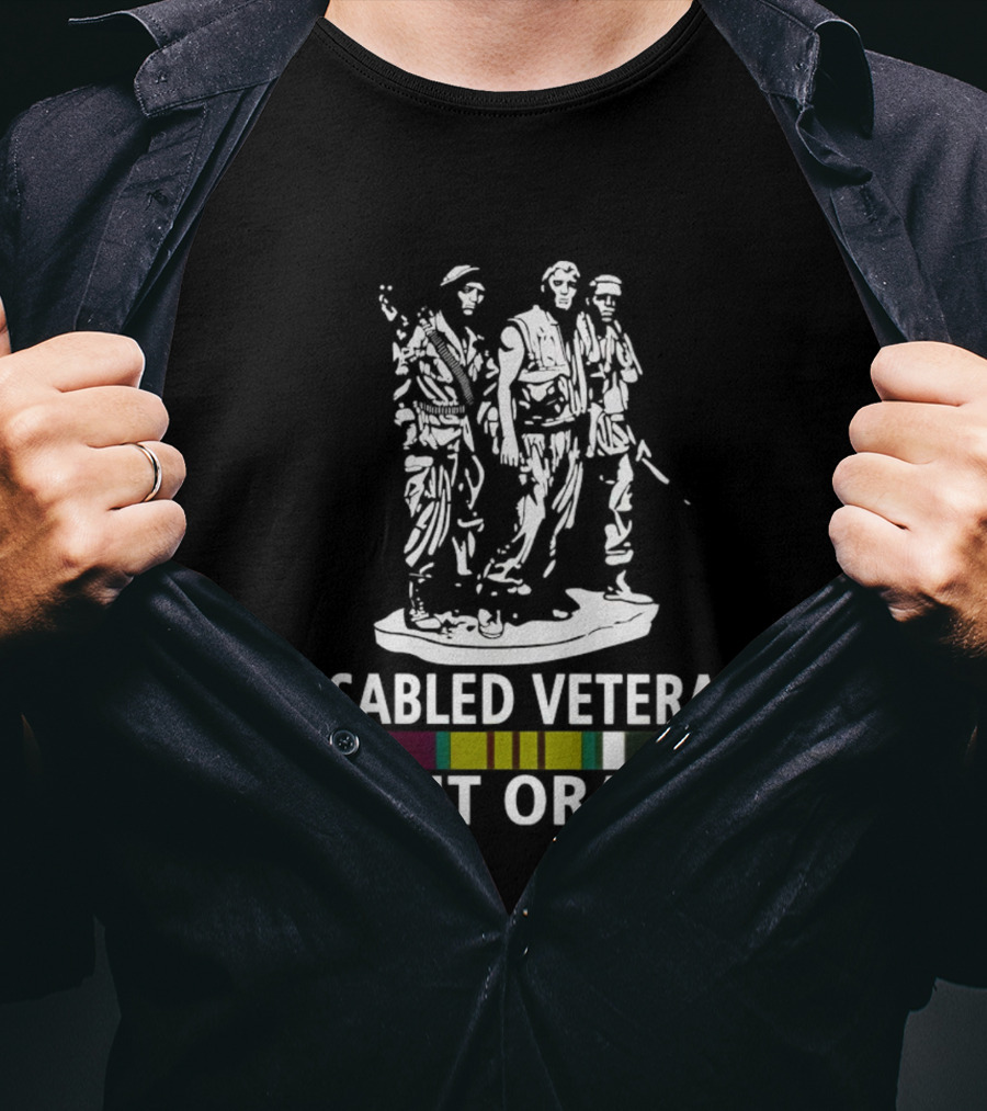 Disabled Veteran Agent Orange Military Statue Ribbons T-Shirt