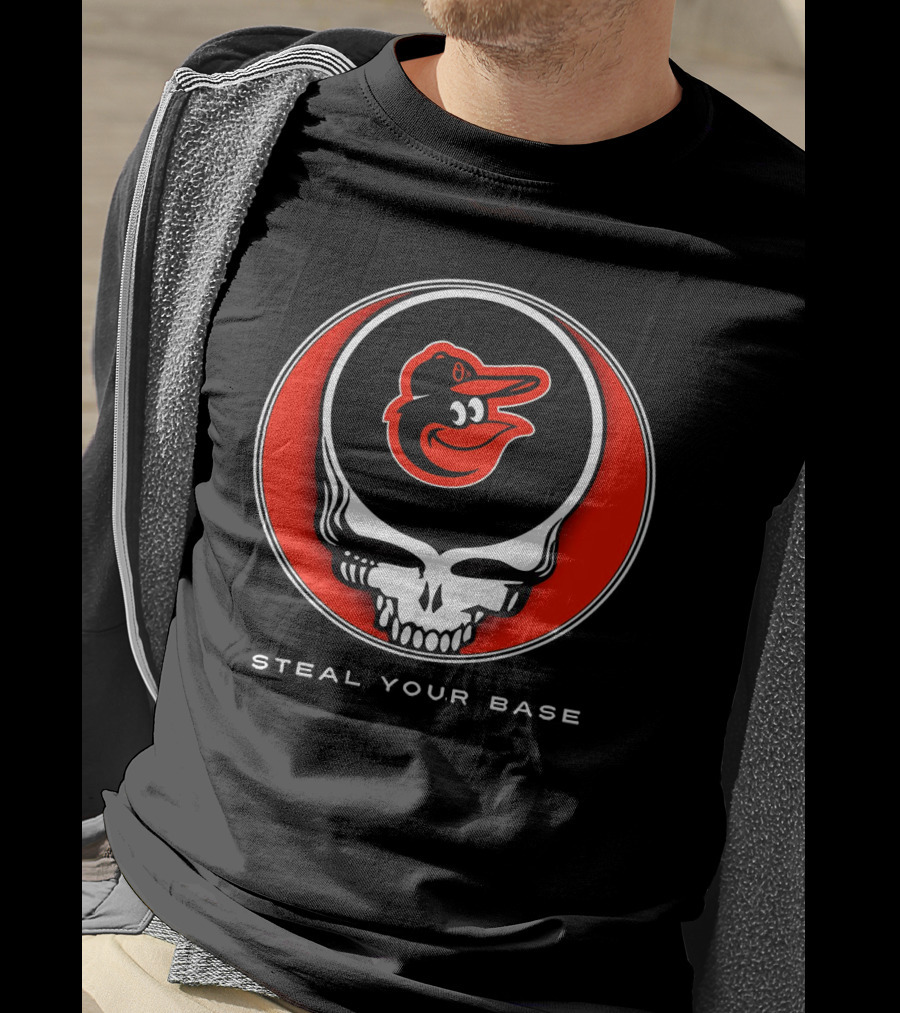 Steal Your Base Baltimore Orioles Grateful Dead Skull T-Shirt