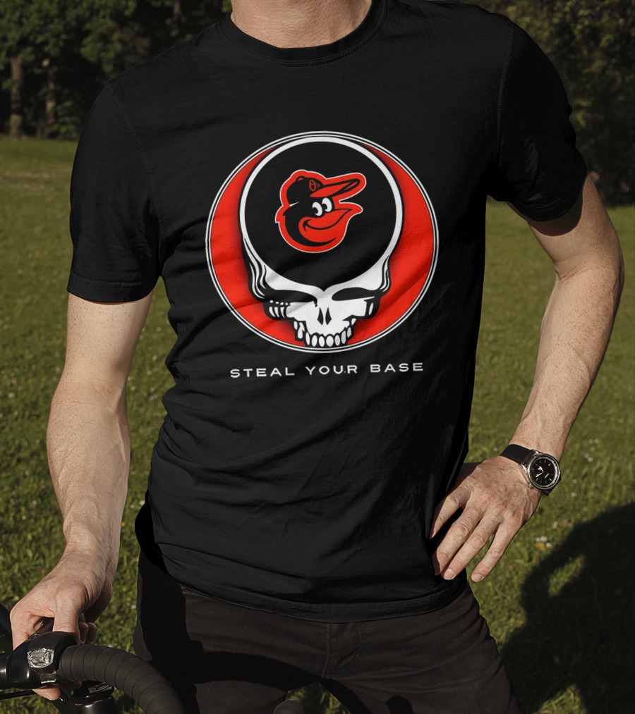 Steal Your Base Baltimore Orioles Grateful Dead Skull T-Shirt