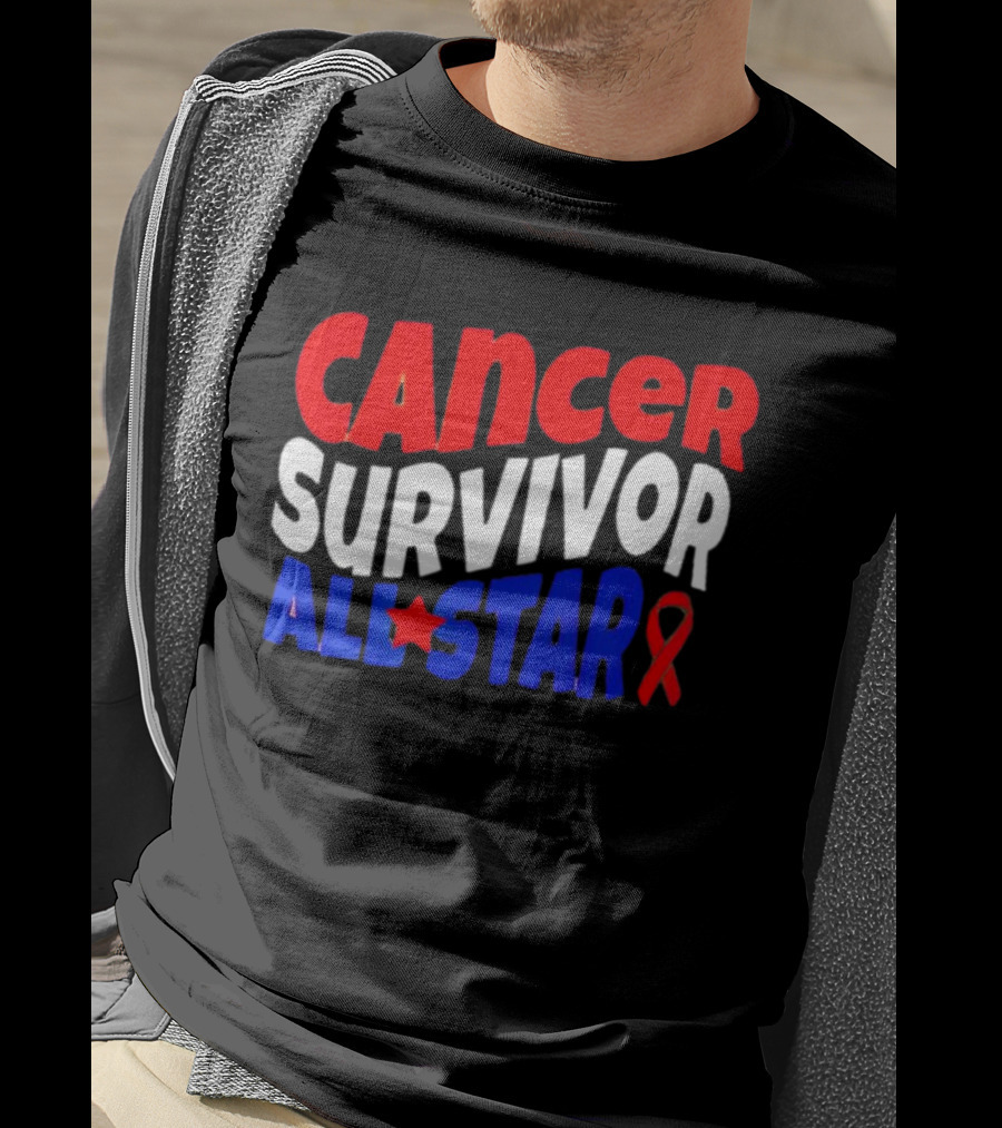 Cancer Survivor All Star Red White Blue T-Shirt