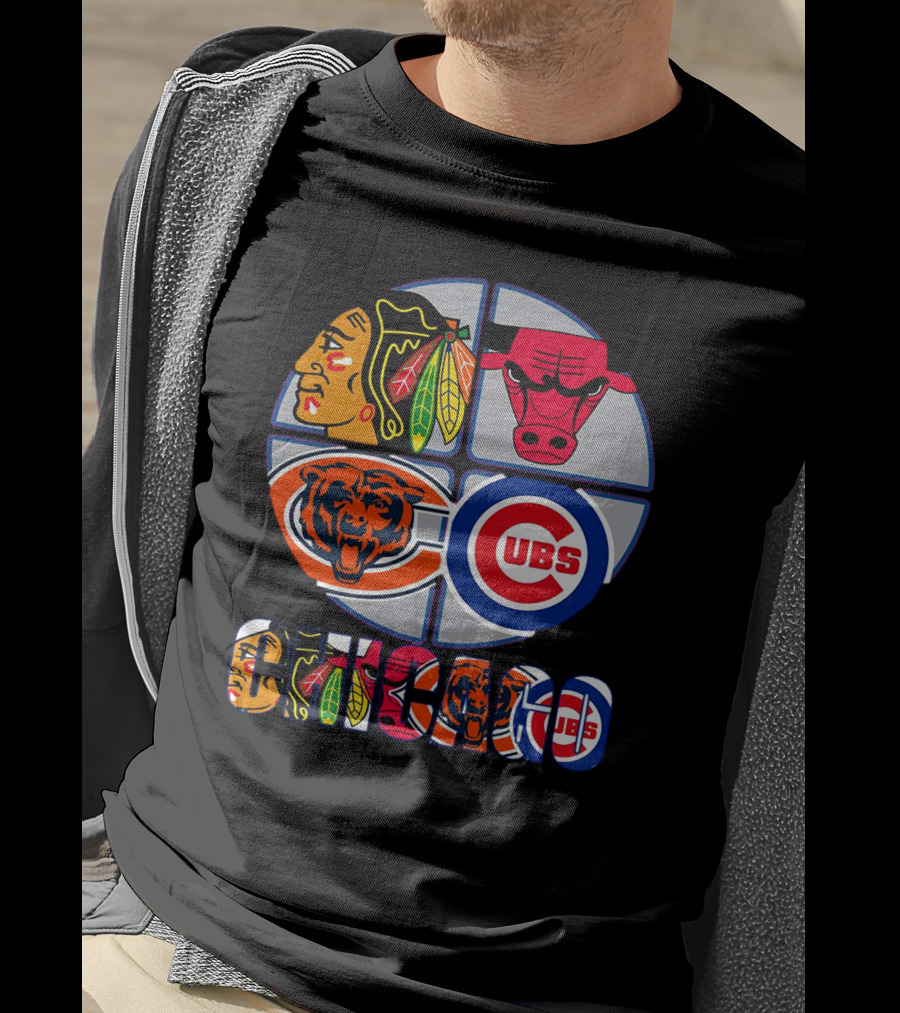 Chicago Sports Blackhawks Bulls Bears Cubs T-Shirt