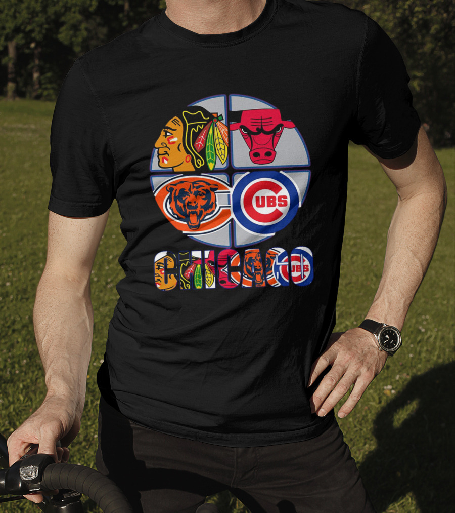 Chicago Sports Blackhawks Bulls Bears Cubs T-Shirt