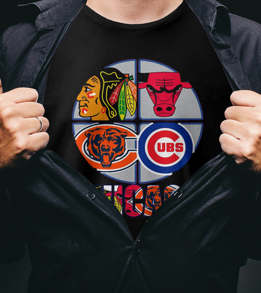 Chicago Sports Blackhawks Bulls Bears Cubs T-Shirt