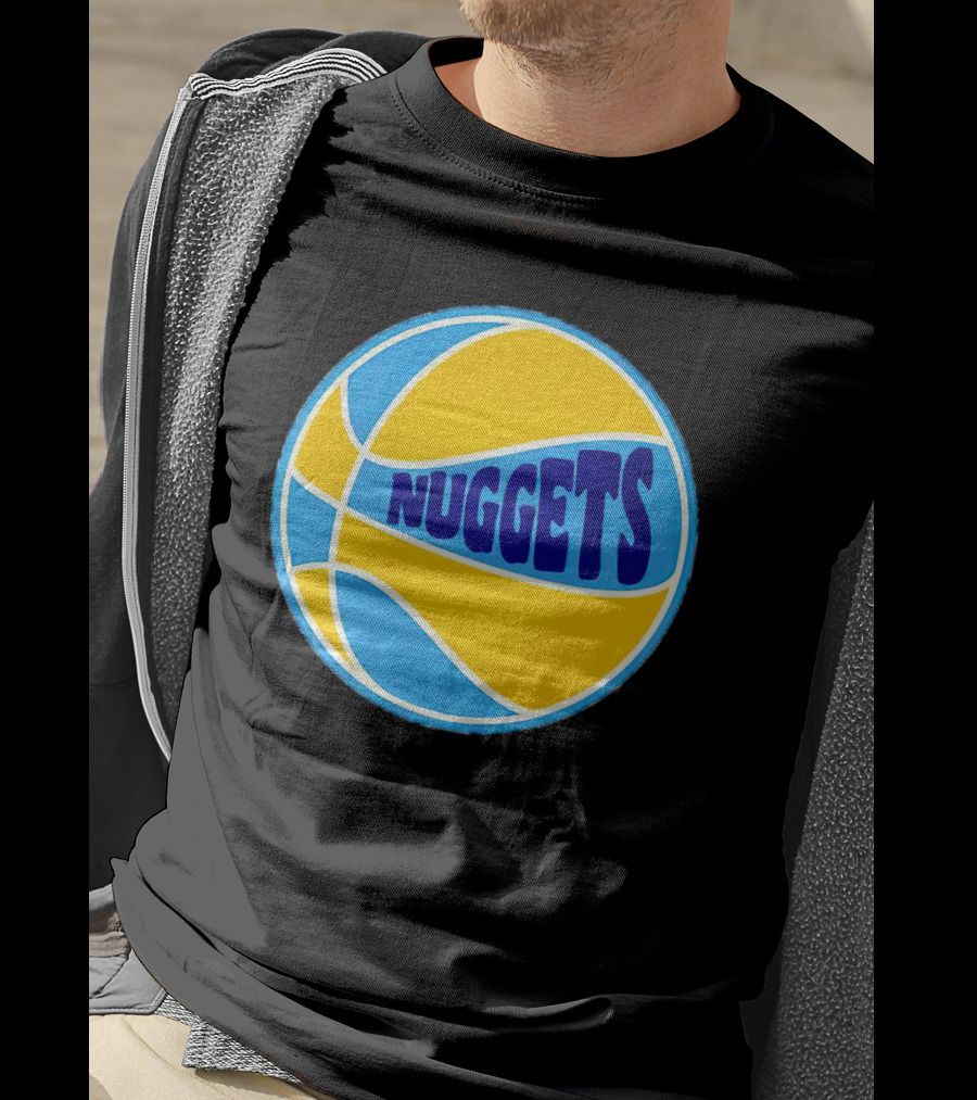 Nuggets Retro Blue And Yellow Basketball T-Shirt