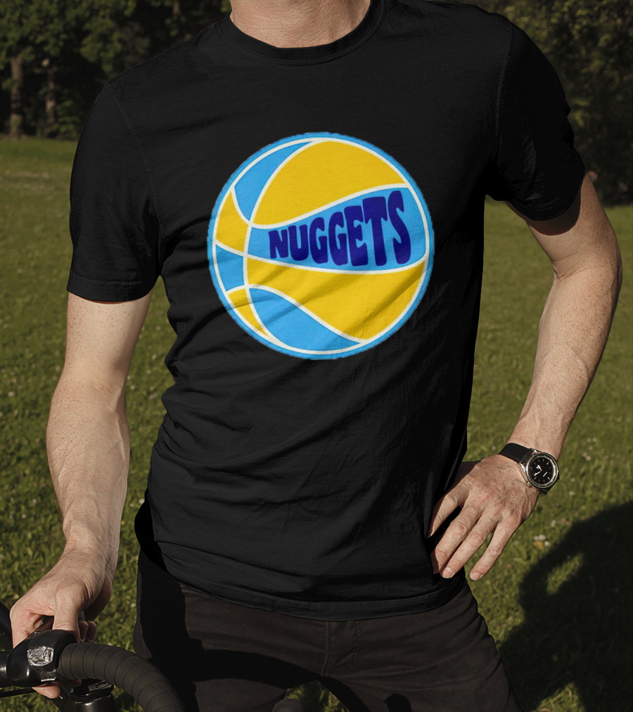 Nuggets Retro Blue And Yellow Basketball T-Shirt