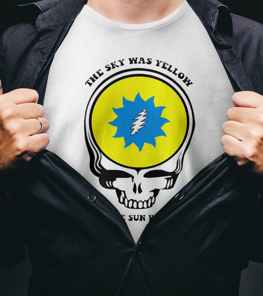 Grateful Dead Skull With Yellow Sky And Blue Sun Iconic T-Shirt
