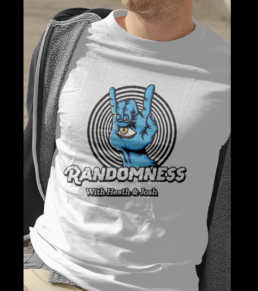 Randomness With Heath And Josh Blue Hand Eye Rock Gesture T-Shirt