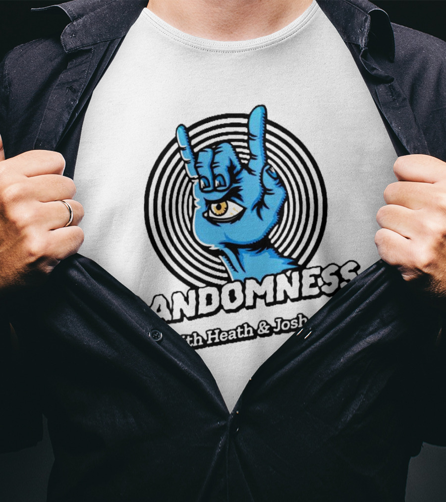 Randomness With Heath And Josh Blue Hand Eye Rock Gesture T-Shirt