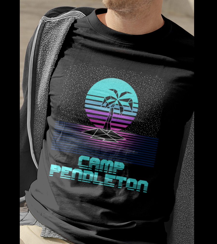 Camp Pendleton Vintage 80s Palm Tree Souvenir Retro Sunset T-Shirt