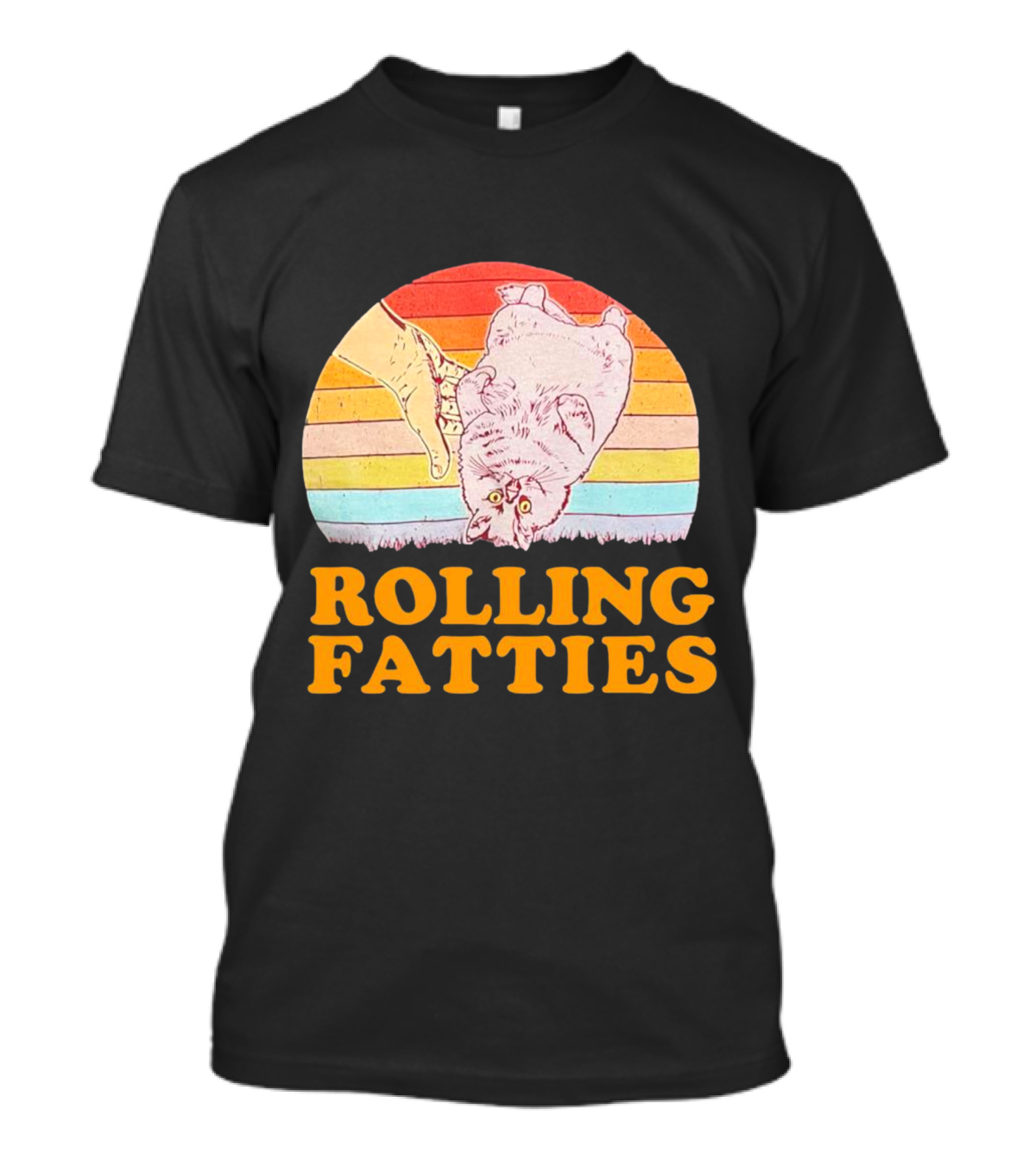 Cat Rolling Fatties Retro Vibes T-Shirt