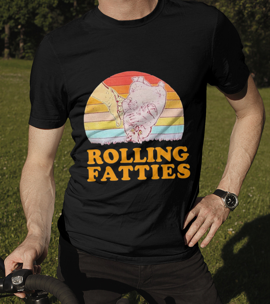 Cat Rolling Fatties Retro Vibes T-Shirt