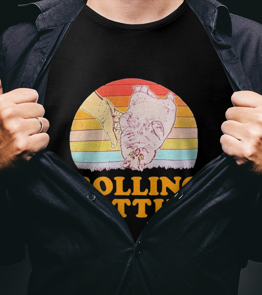 Cat Rolling Fatties Retro Vibes T-Shirt
