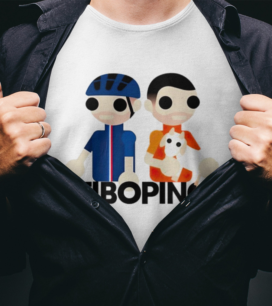 Tibopino Cycling Character Duo With Helmet And Dog T-Shirt