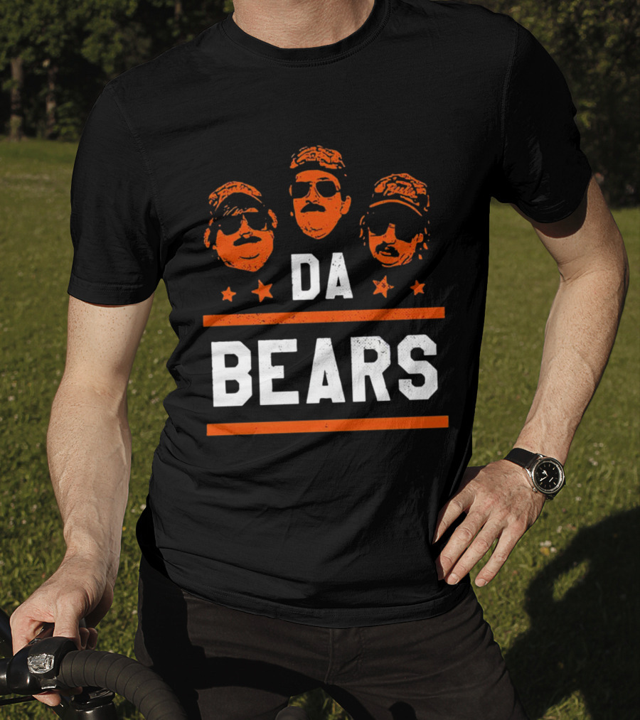 DA BEARS Chicago Sports Icons Orange Stars T-Shirt