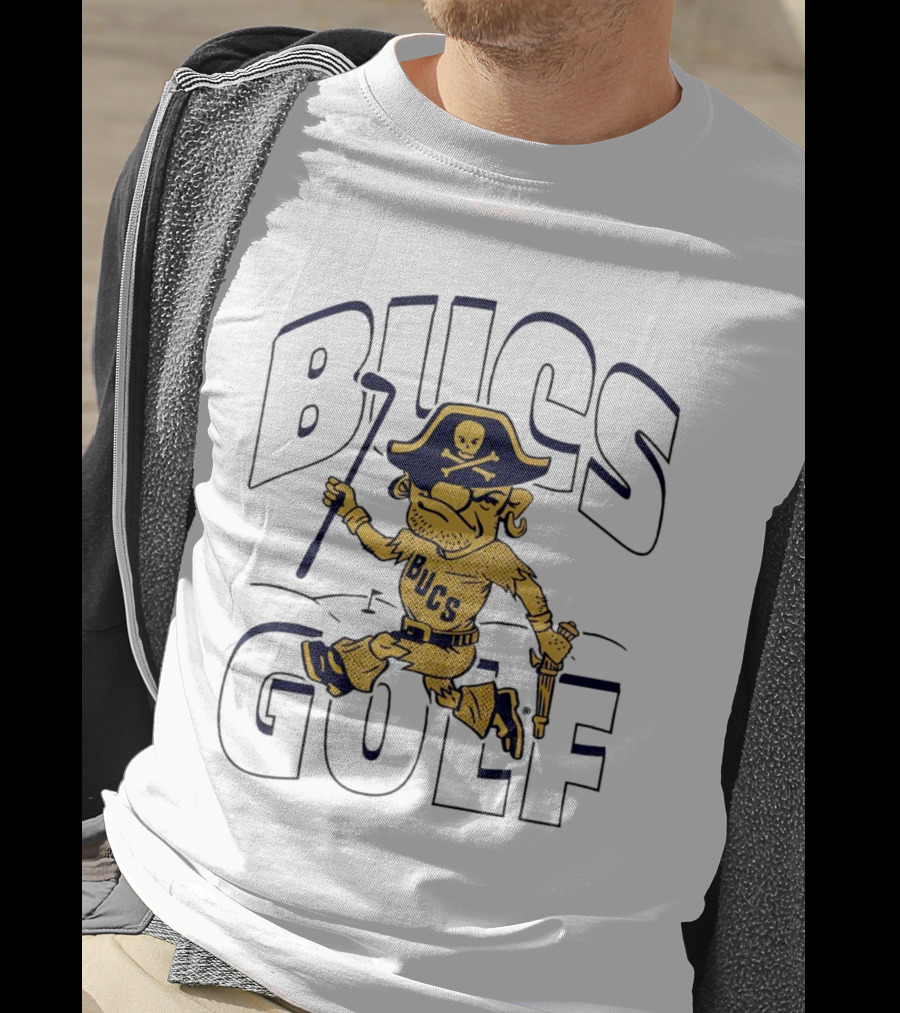 Bucs Golf Pirate With Skull Hat And Cane T-Shirt