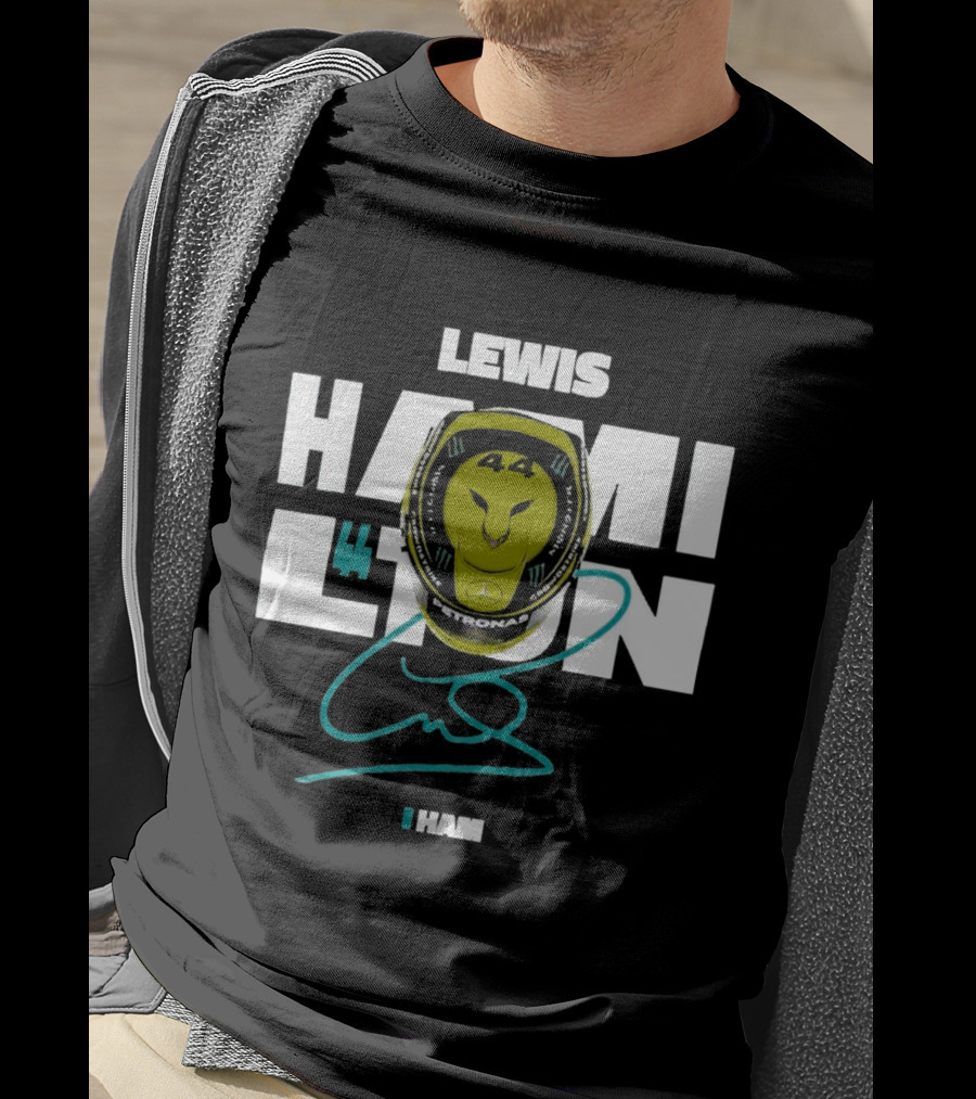 Lewis Hamilton 44 Monster Petronas Helmet Ham Signature T-Shirt