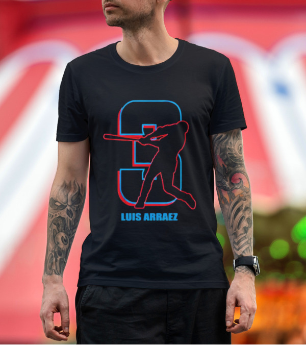 Premium T-Shirt: Luis Arraez 3 Miami Baseball T-Shirt Luis Arraez 3 Miami Baseball T-Shirt