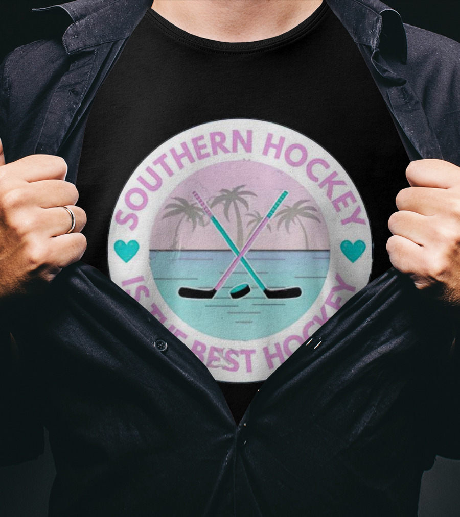 Southern Hockey Is The Best Hockey Palms And Crossed Sticks T-Shirt