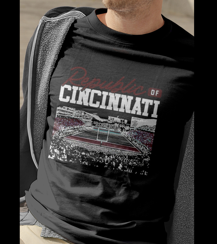 Republic Of Cincinnati Football Stadium Scene T-Shirt