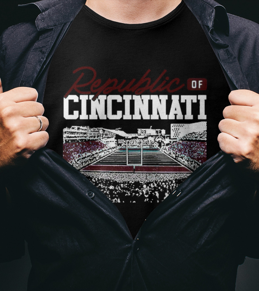 Republic Of Cincinnati Football Stadium Scene T-Shirt