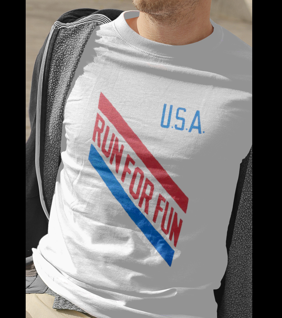U.S.A. Red And Blue Run For Fun T-Shirt