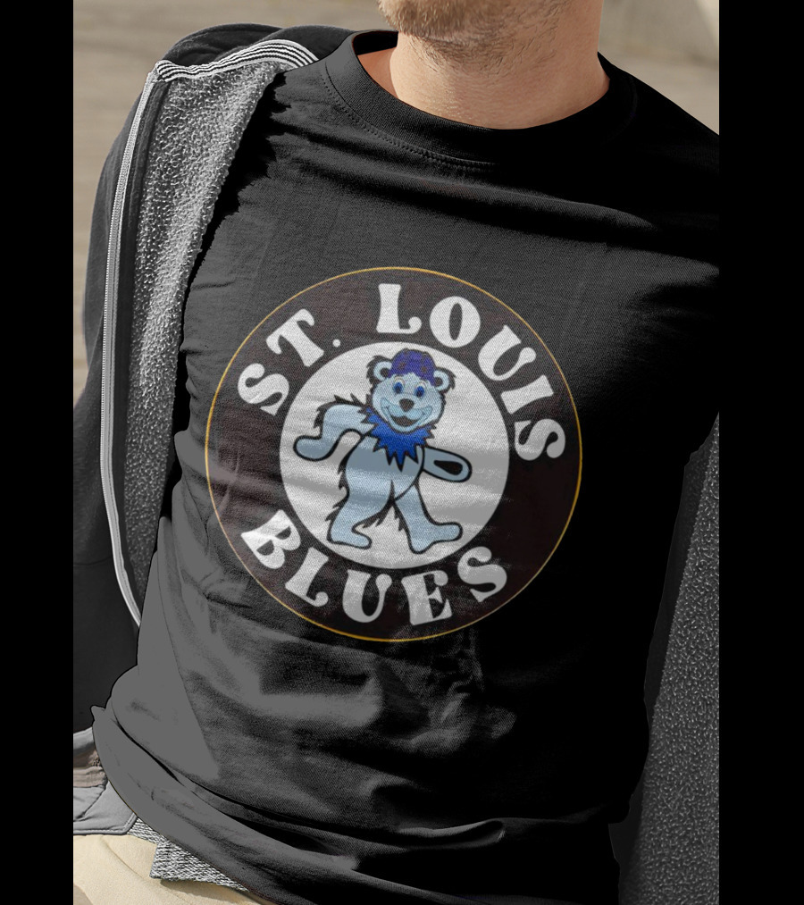 St Louis Blues Hockey Grateful Dead Bear T-Shirt