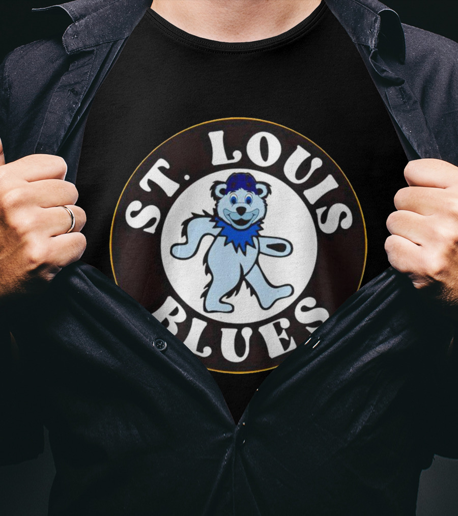St Louis Blues Hockey Grateful Dead Bear T-Shirt