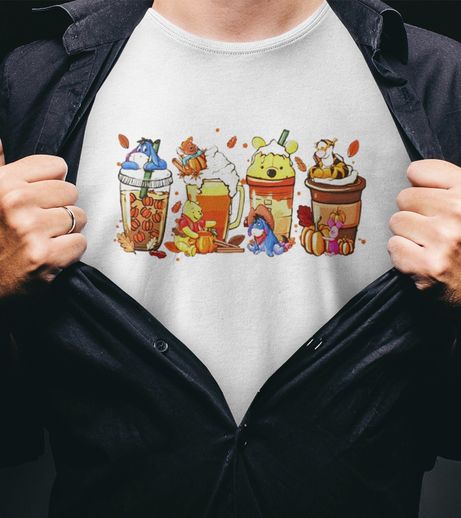 Winnie The Pooh Pumpkin Spice Coffee Latte Friends T-Shirt