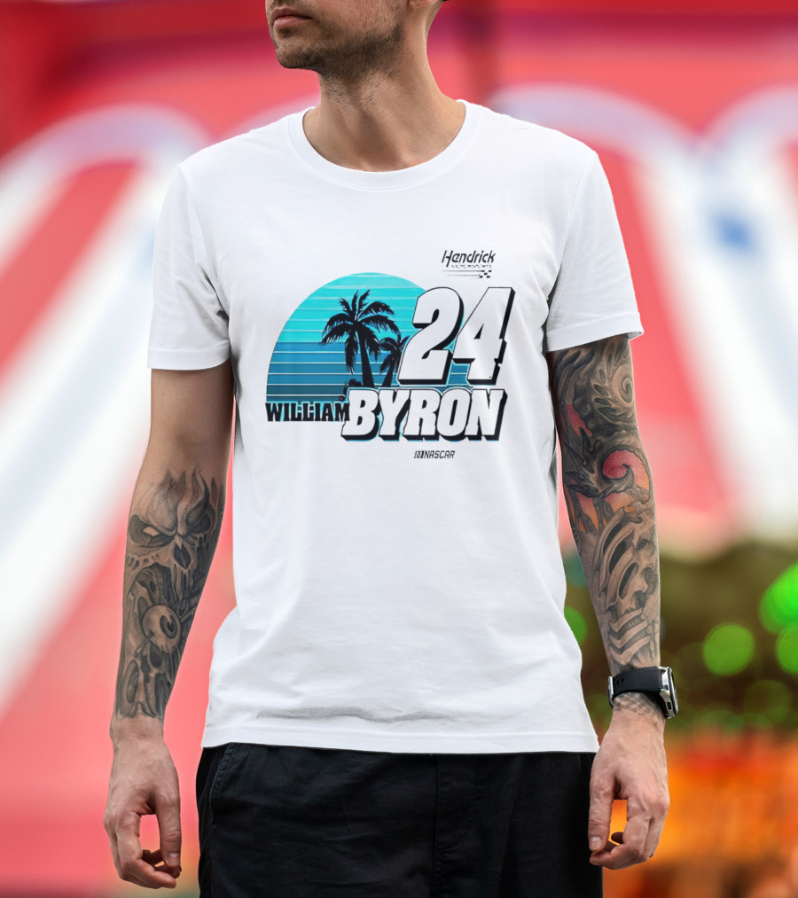 William Byron 24 NASCAR Fishing UPF 50 Palm Trees Hendrick Motorsports T-Shirt